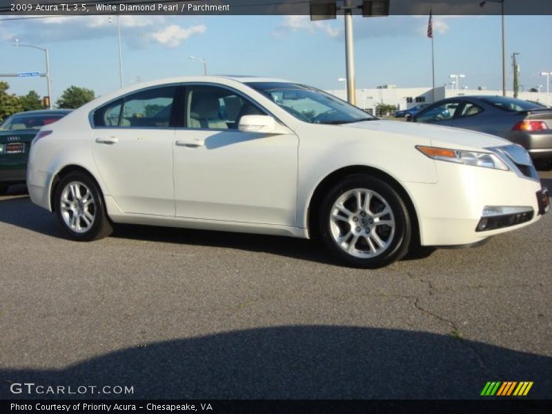 White Diamond Pearl / Parchment 2009 Acura TL 3.5