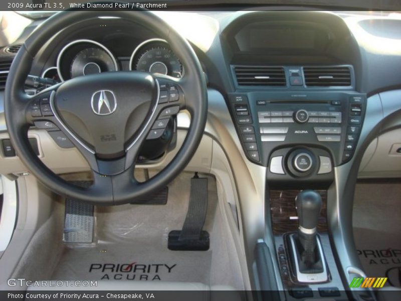 White Diamond Pearl / Parchment 2009 Acura TL 3.5