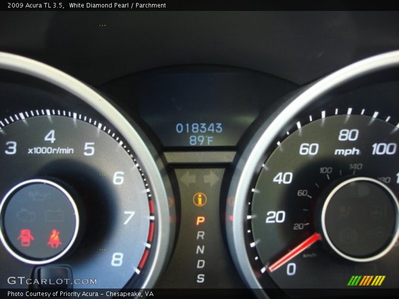 White Diamond Pearl / Parchment 2009 Acura TL 3.5