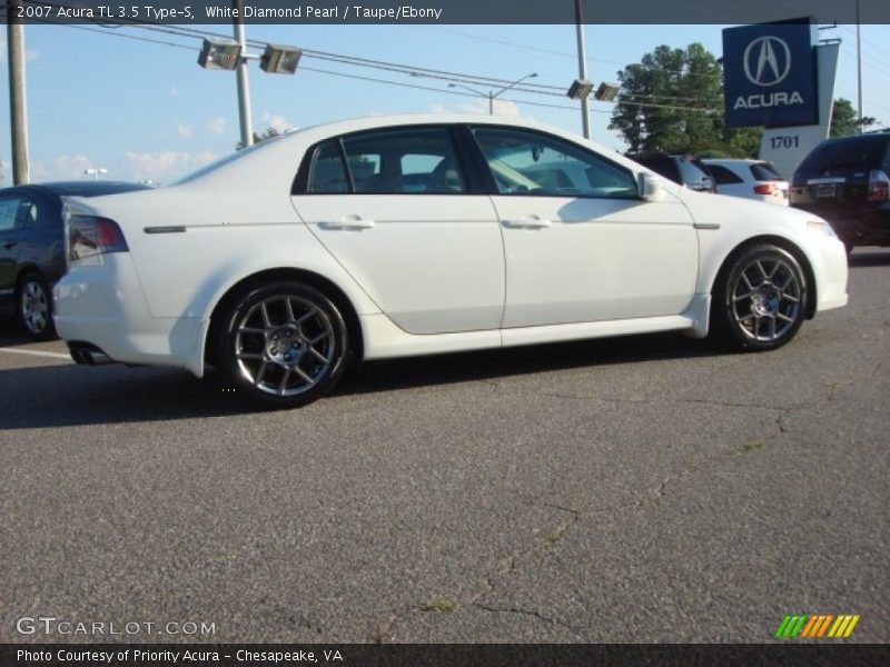 White Diamond Pearl / Taupe/Ebony 2007 Acura TL 3.5 Type-S