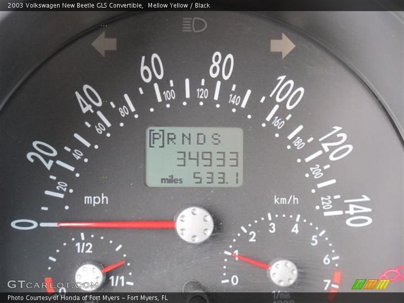 Mellow Yellow / Black 2003 Volkswagen New Beetle GLS Convertible