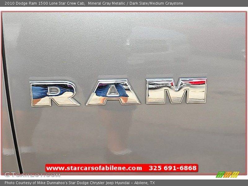 Mineral Gray Metallic / Dark Slate/Medium Graystone 2010 Dodge Ram 1500 Lone Star Crew Cab