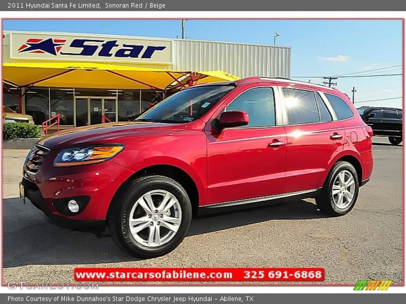 Sonoran Red / Beige 2011 Hyundai Santa Fe Limited