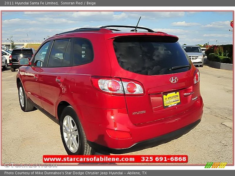 Sonoran Red / Beige 2011 Hyundai Santa Fe Limited