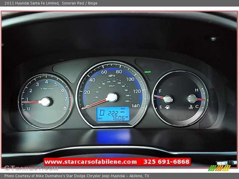 Sonoran Red / Beige 2011 Hyundai Santa Fe Limited