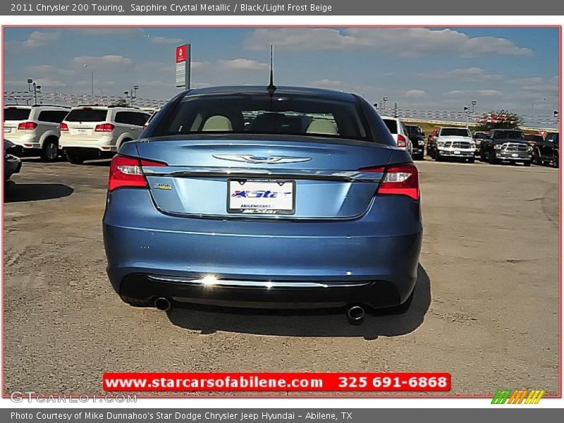 Sapphire Crystal Metallic / Black/Light Frost Beige 2011 Chrysler 200 Touring