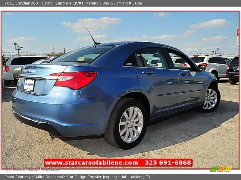 Sapphire Crystal Metallic / Black/Light Frost Beige 2011 Chrysler 200 Touring