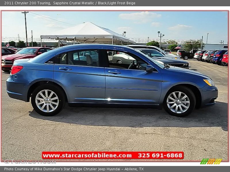 Sapphire Crystal Metallic / Black/Light Frost Beige 2011 Chrysler 200 Touring