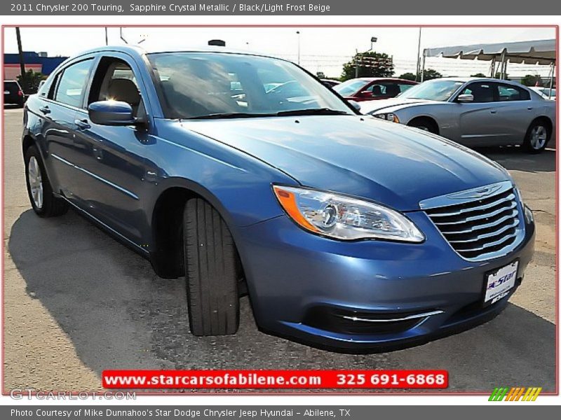 Sapphire Crystal Metallic / Black/Light Frost Beige 2011 Chrysler 200 Touring