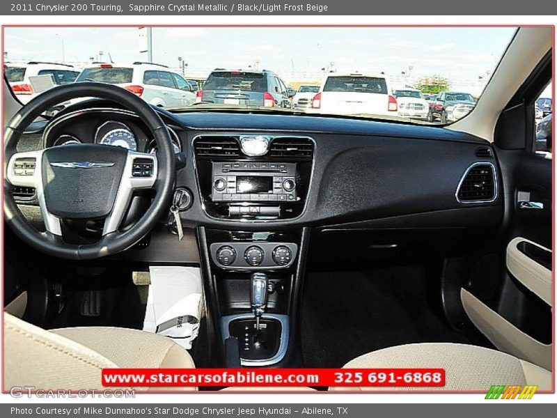 Sapphire Crystal Metallic / Black/Light Frost Beige 2011 Chrysler 200 Touring