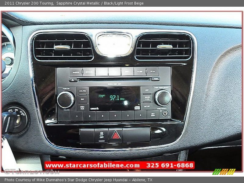 Sapphire Crystal Metallic / Black/Light Frost Beige 2011 Chrysler 200 Touring