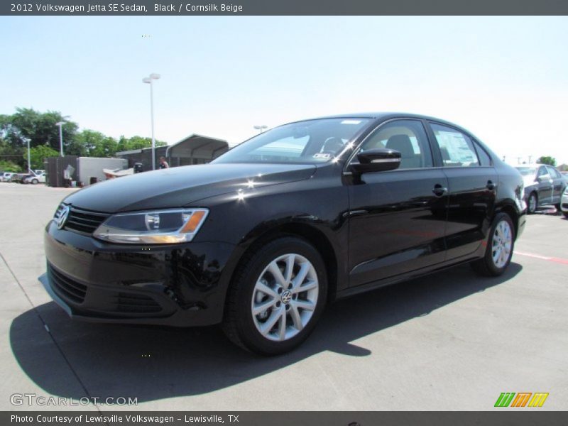 Black / Cornsilk Beige 2012 Volkswagen Jetta SE Sedan