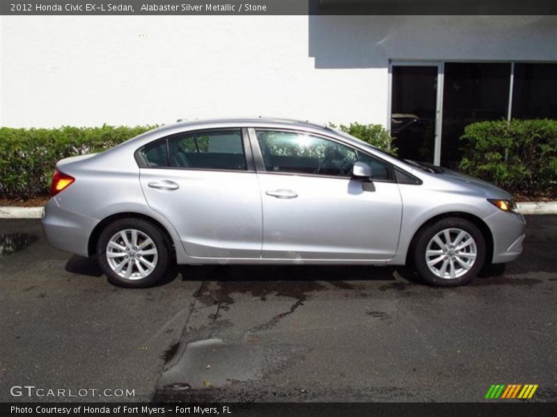 Alabaster Silver Metallic / Stone 2012 Honda Civic EX-L Sedan