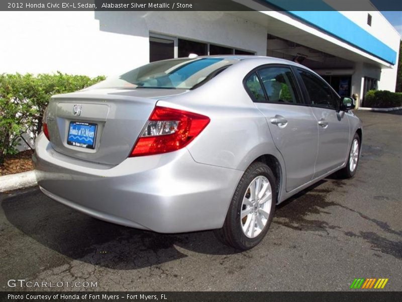 Alabaster Silver Metallic / Stone 2012 Honda Civic EX-L Sedan