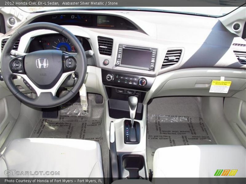 Alabaster Silver Metallic / Stone 2012 Honda Civic EX-L Sedan