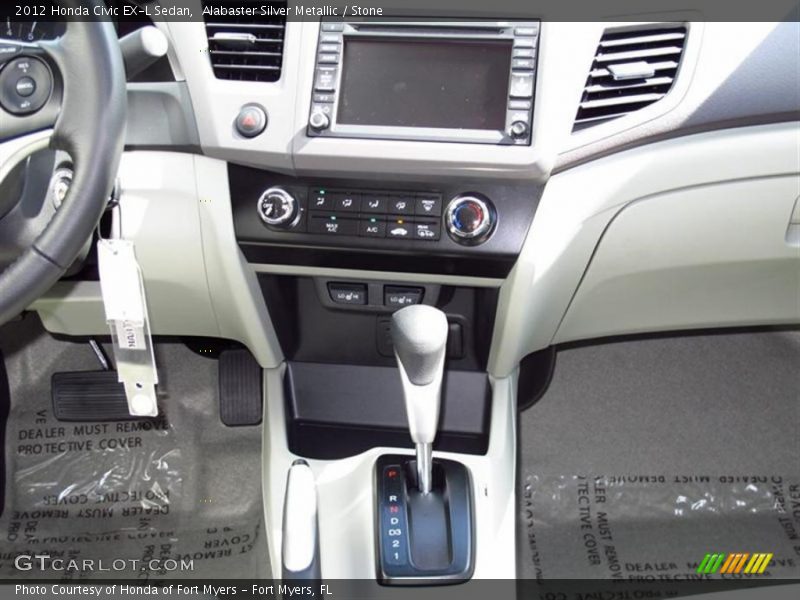 Alabaster Silver Metallic / Stone 2012 Honda Civic EX-L Sedan