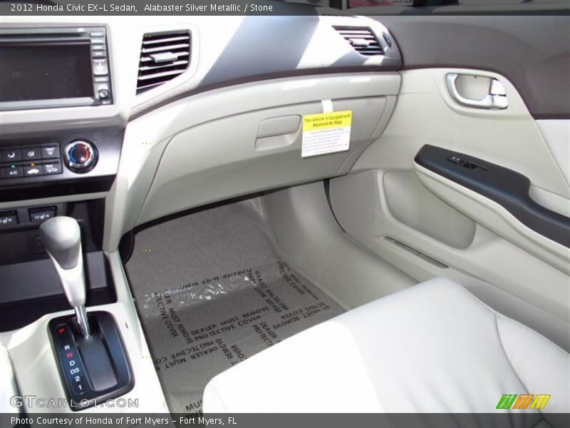 Alabaster Silver Metallic / Stone 2012 Honda Civic EX-L Sedan