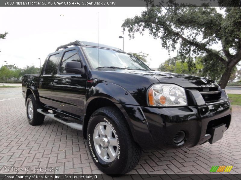 Super Black / Gray 2003 Nissan Frontier SC V6 Crew Cab 4x4