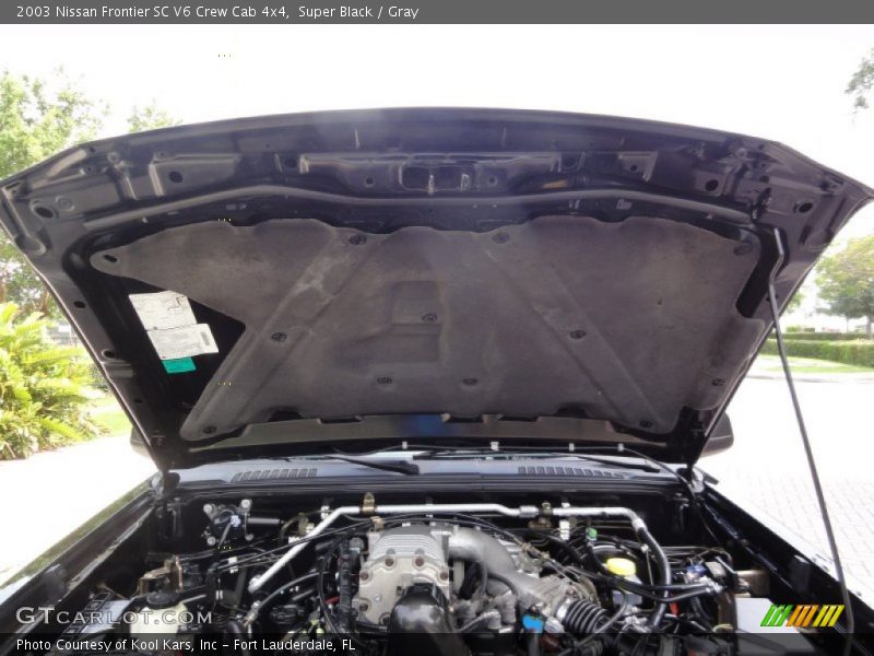 Super Black / Gray 2003 Nissan Frontier SC V6 Crew Cab 4x4