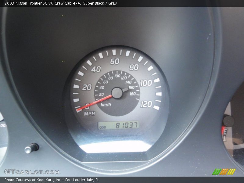 Super Black / Gray 2003 Nissan Frontier SC V6 Crew Cab 4x4