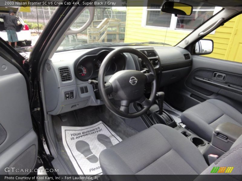 Super Black / Gray 2003 Nissan Frontier SC V6 Crew Cab 4x4