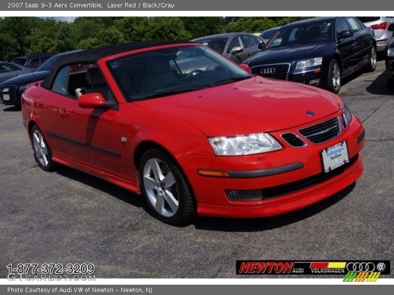 Laser Red / Black/Gray 2007 Saab 9-3 Aero Convertible