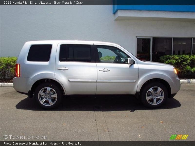 Alabaster Silver Metallic / Gray 2012 Honda Pilot EX-L