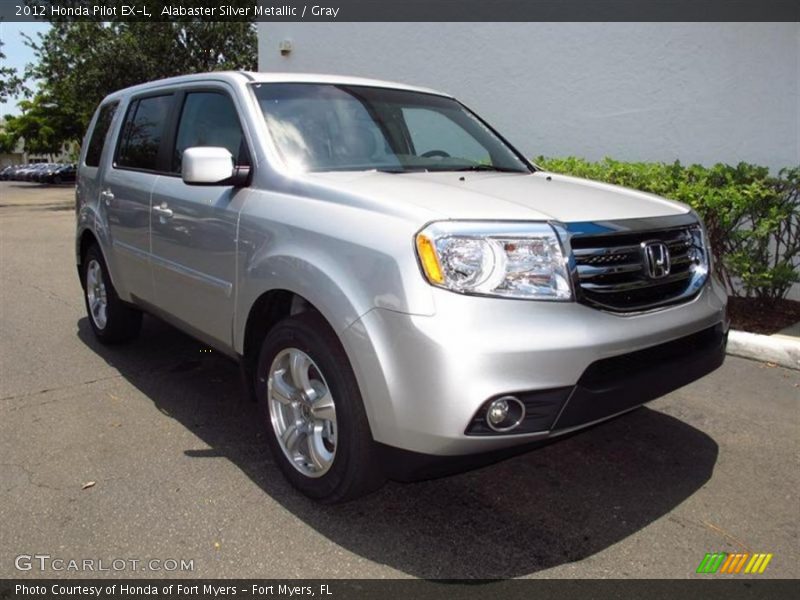Alabaster Silver Metallic / Gray 2012 Honda Pilot EX-L