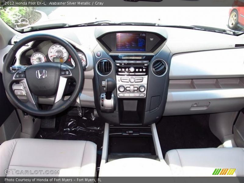 Alabaster Silver Metallic / Gray 2012 Honda Pilot EX-L