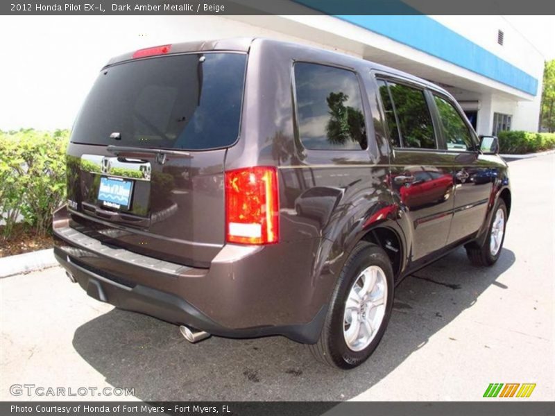 Dark Amber Metallic / Beige 2012 Honda Pilot EX-L