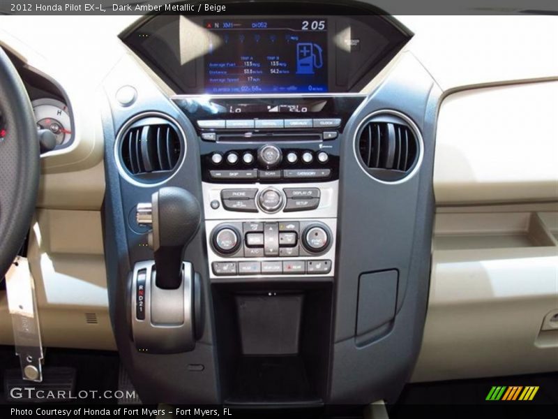 Dark Amber Metallic / Beige 2012 Honda Pilot EX-L