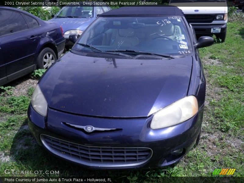 Deep Sapphire Blue Pearlcoat / Sandstone 2001 Chrysler Sebring Limited Convertible