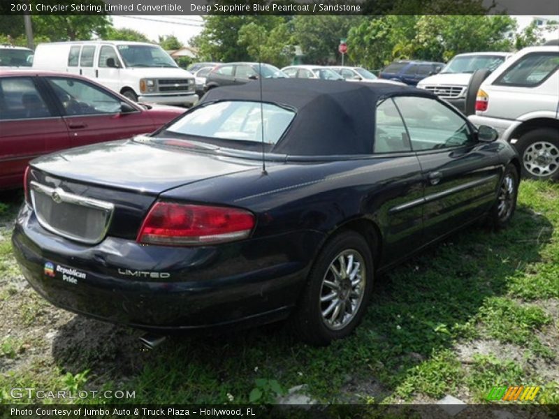 Deep Sapphire Blue Pearlcoat / Sandstone 2001 Chrysler Sebring Limited Convertible