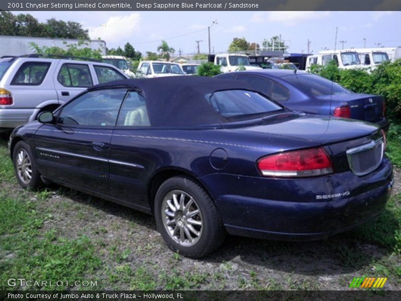 Deep Sapphire Blue Pearlcoat / Sandstone 2001 Chrysler Sebring Limited Convertible