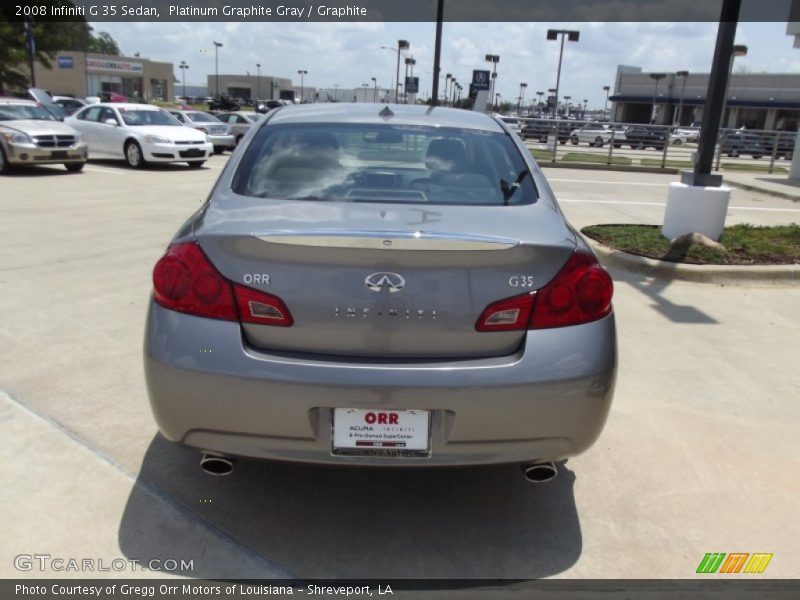 Platinum Graphite Gray / Graphite 2008 Infiniti G 35 Sedan