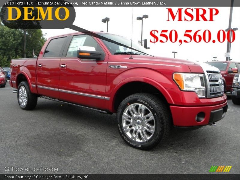 Red Candy Metallic / Sienna Brown Leather/Black 2010 Ford F150 Platinum SuperCrew 4x4