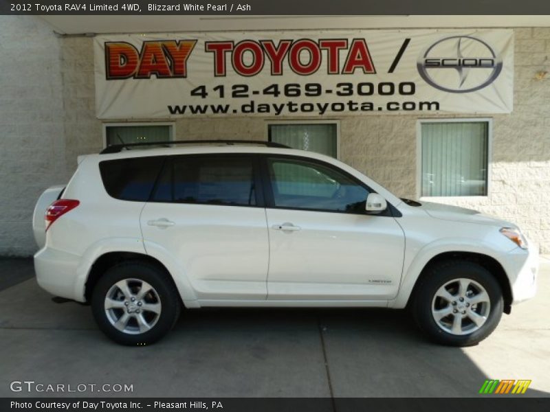Blizzard White Pearl / Ash 2012 Toyota RAV4 Limited 4WD
