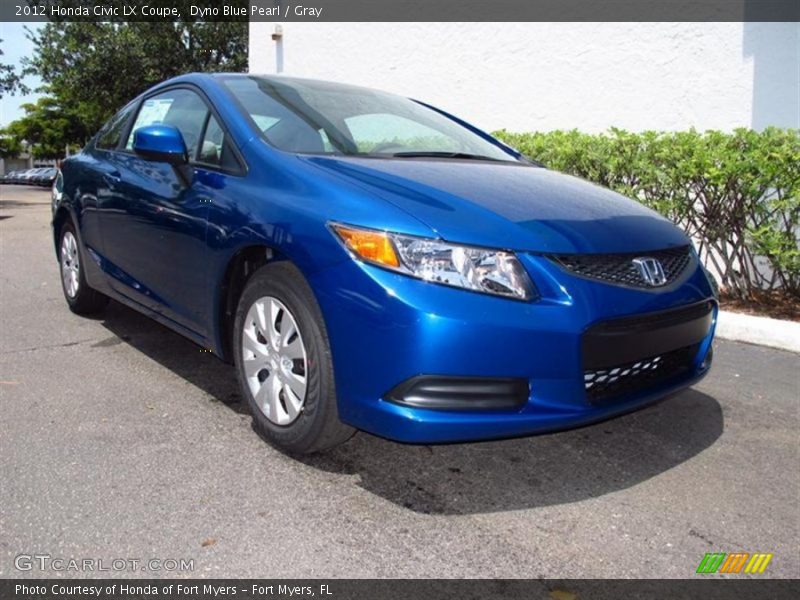 Dyno Blue Pearl / Gray 2012 Honda Civic LX Coupe