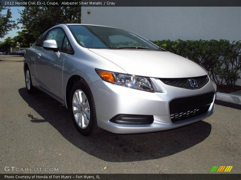 Alabaster Silver Metallic / Gray 2012 Honda Civic EX-L Coupe
