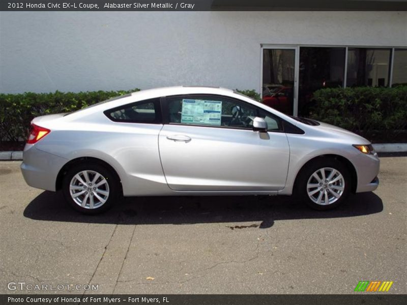 Alabaster Silver Metallic / Gray 2012 Honda Civic EX-L Coupe