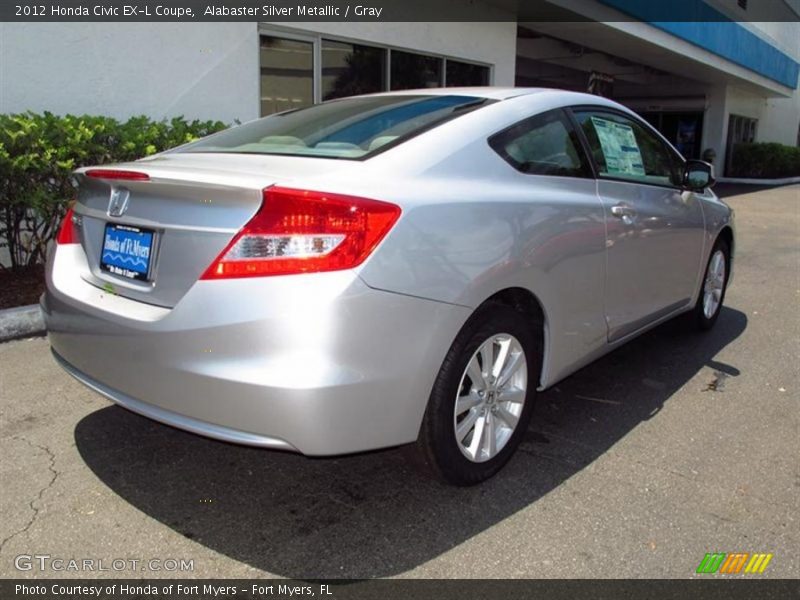 Alabaster Silver Metallic / Gray 2012 Honda Civic EX-L Coupe