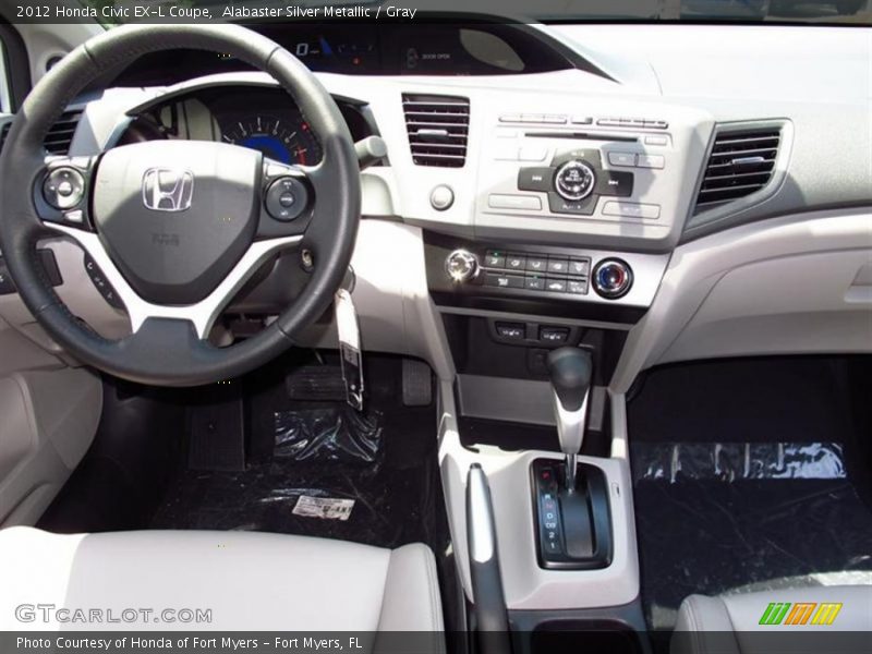 Alabaster Silver Metallic / Gray 2012 Honda Civic EX-L Coupe