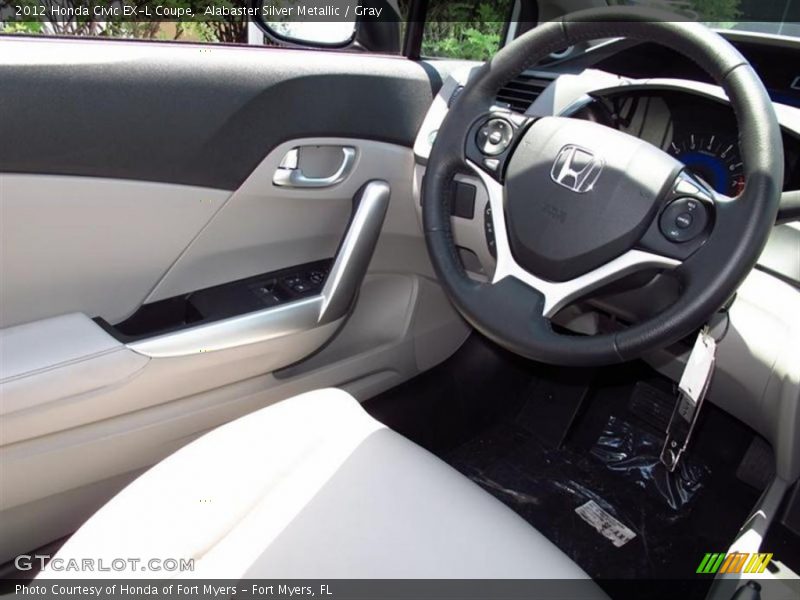 Alabaster Silver Metallic / Gray 2012 Honda Civic EX-L Coupe