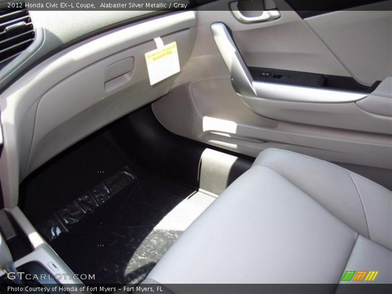 Alabaster Silver Metallic / Gray 2012 Honda Civic EX-L Coupe