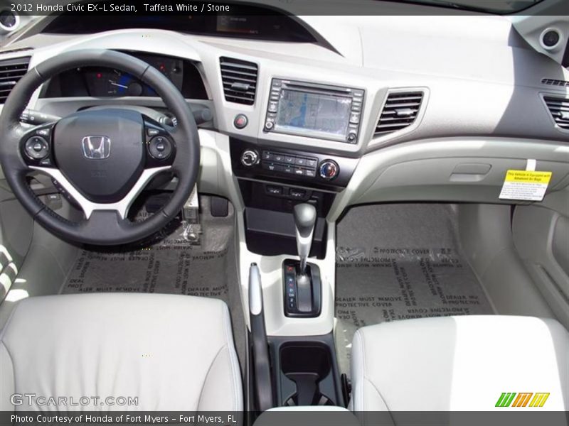 Taffeta White / Stone 2012 Honda Civic EX-L Sedan