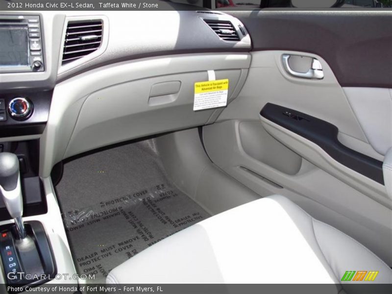 Taffeta White / Stone 2012 Honda Civic EX-L Sedan