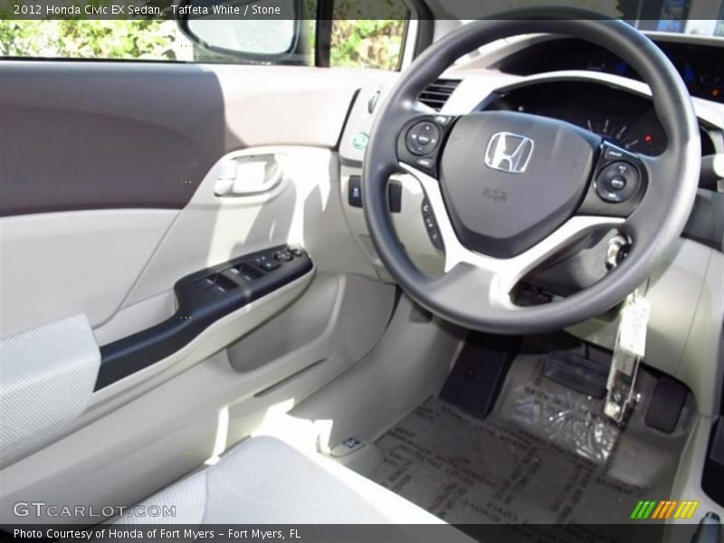 Taffeta White / Stone 2012 Honda Civic EX Sedan