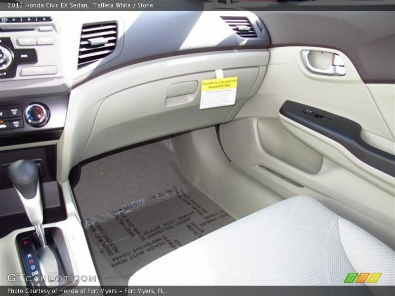 Taffeta White / Stone 2012 Honda Civic EX Sedan