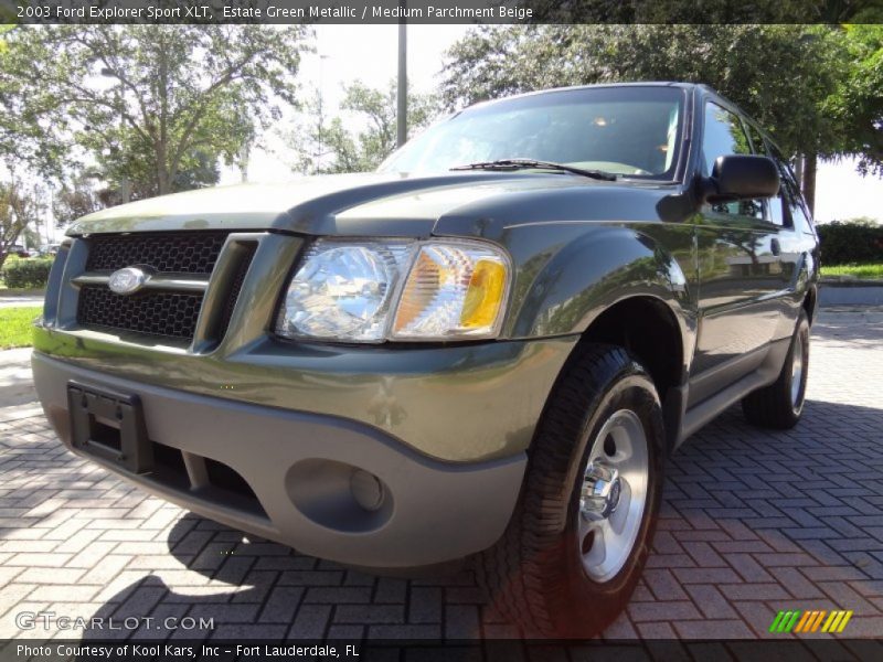 Estate Green Metallic / Medium Parchment Beige 2003 Ford Explorer Sport XLT