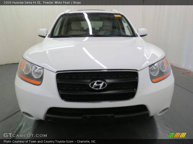 Powder White Pearl / Beige 2009 Hyundai Santa Fe SE